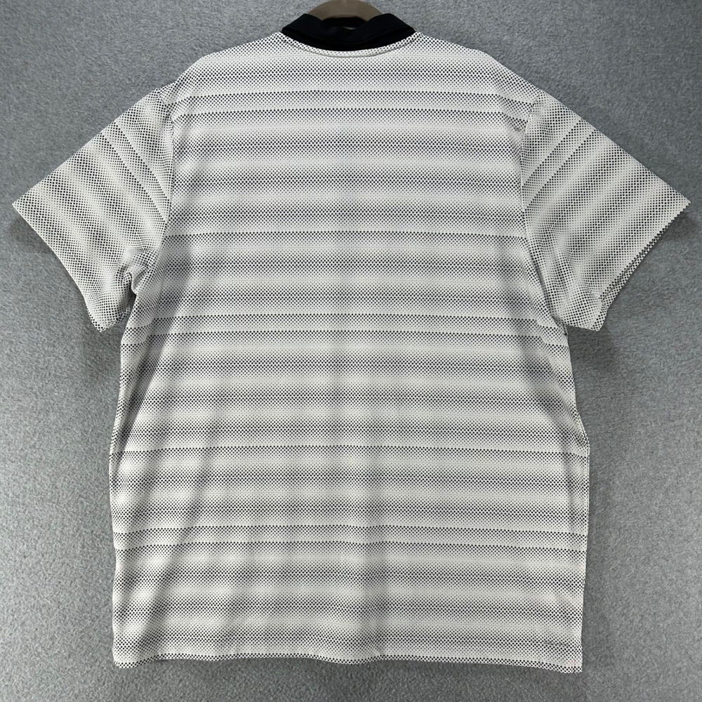 Nike Polo Shirt Dri-FIT Mens XXL White Black Technical Athletic Golf Sporty - Picture 5 of 7